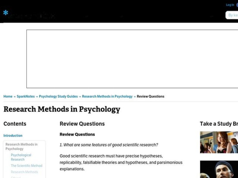 Research Methods in Psychology Worksheet