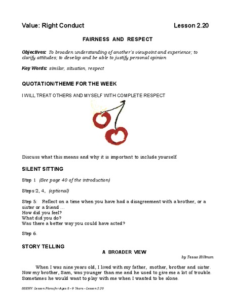 Respect Lesson Plan