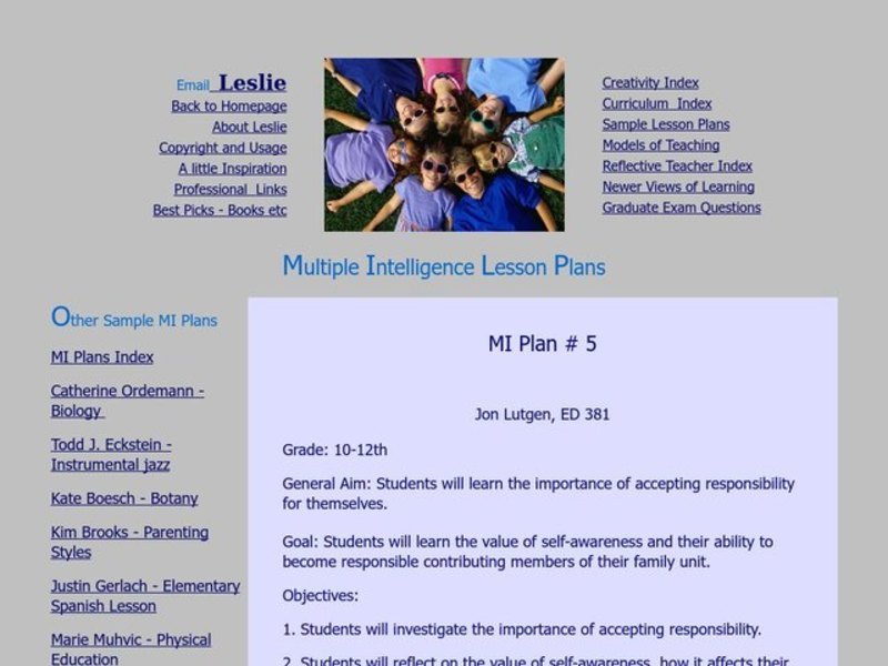 Responsibility Lesson Plan