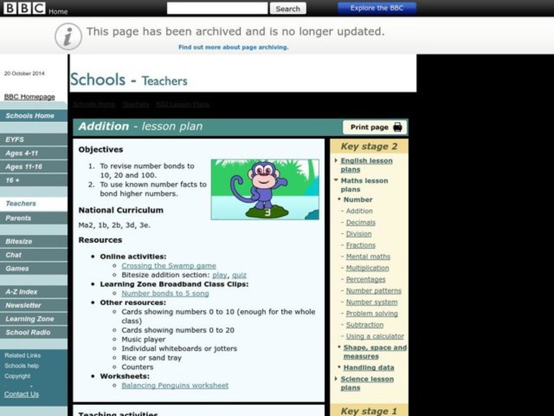 Addition Lesson Plan