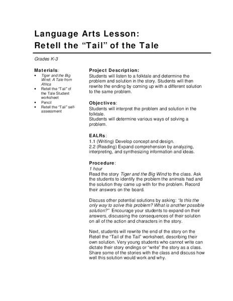 Retell the "tail" of the Tale Lesson Plan