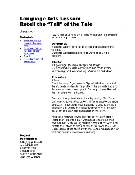 Retell the "Tail" of the Tale Lesson Plan