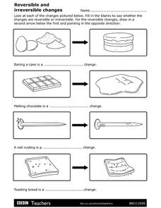 Reversible and Irreversible Changes Worksheet