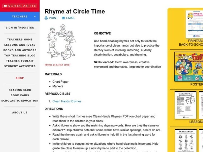 Rhyme at Circle Time Lesson Plan