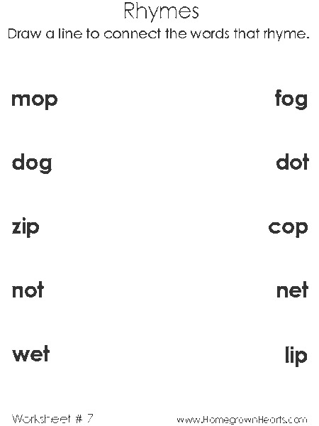 Rhymes Worksheet