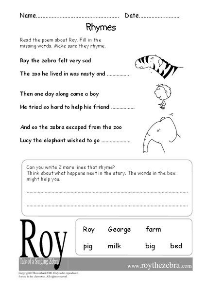Rhymes Worksheet