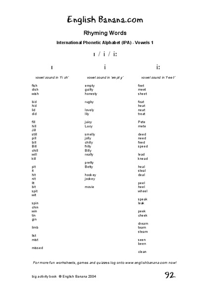 Rhyming Words Lesson Plan