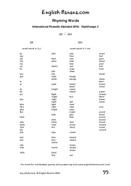 Rhyming Words Lesson Plan