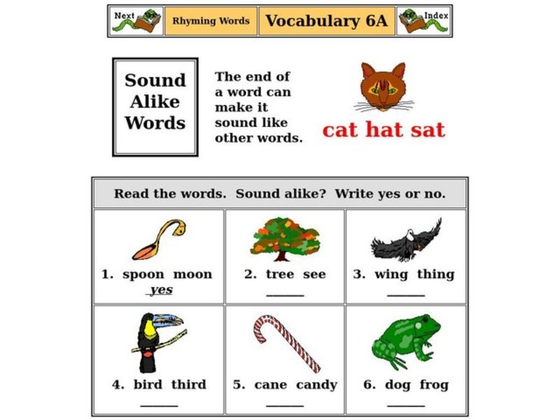 Rhyming Words Worksheet