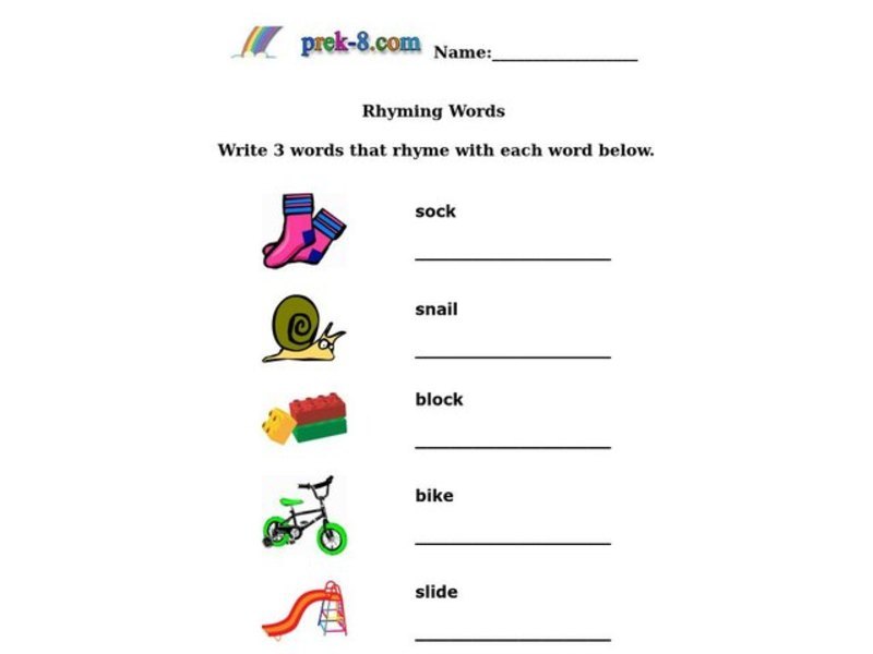 Rhyming Words Worksheet