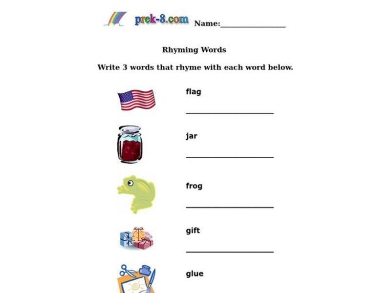 Rhyming Words Worksheet