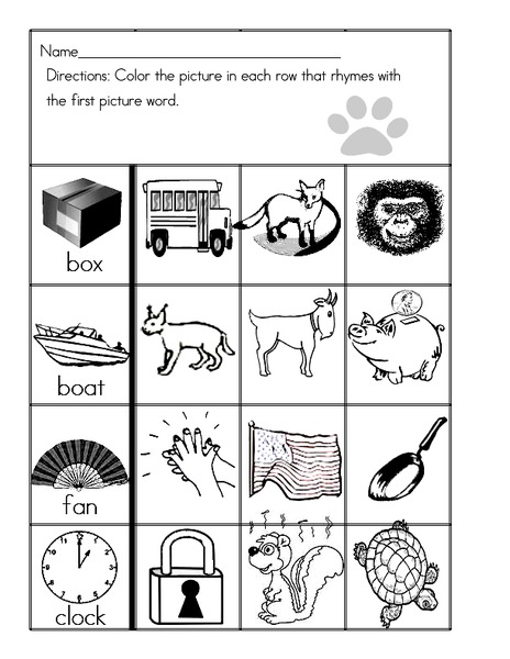 Rhyming Words 2 Worksheet