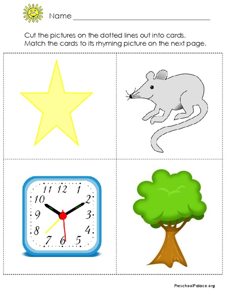 Rhyming: Cut and Paste Printables