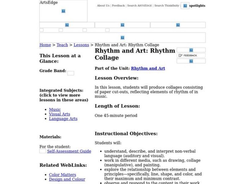 Rhythm and Art: Rhythm Collage Lesson Plan