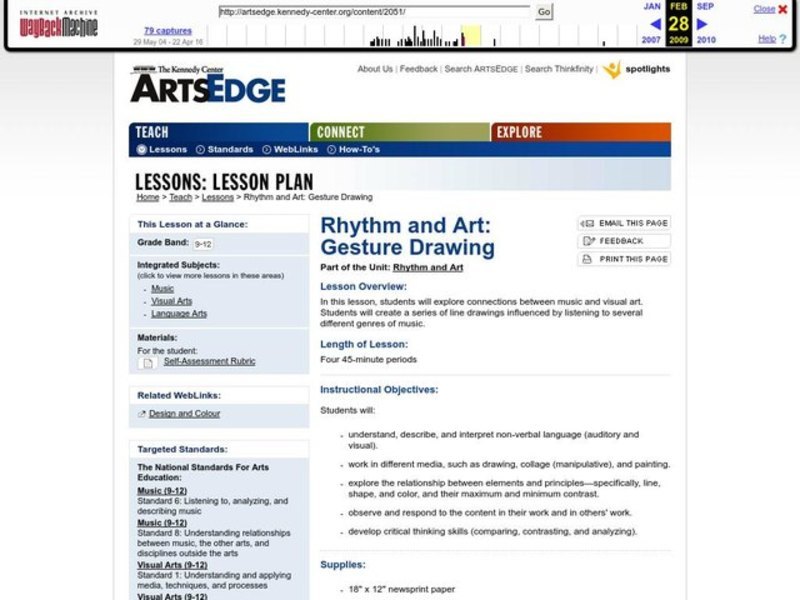 Rhythm and Art: Gesture Drawing Lesson Plan