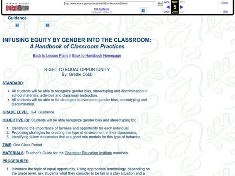 Right to Equal Opportunity Lesson Plan