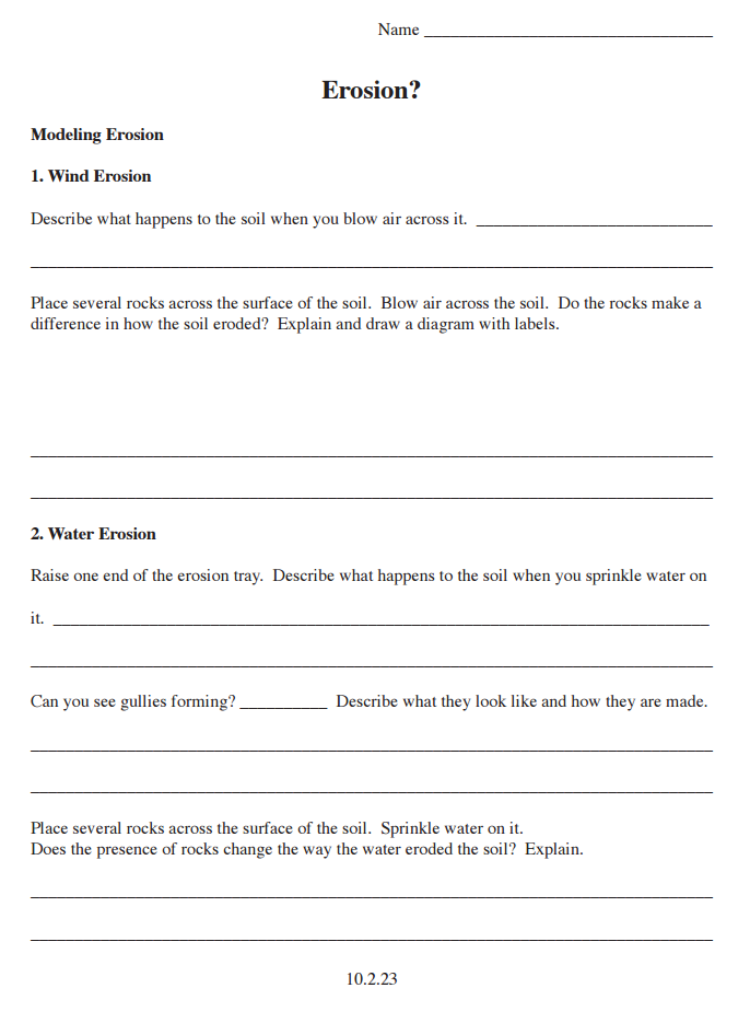 Erosion? Worksheet