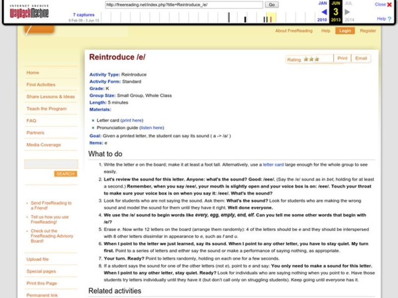 Reintroduce /e/ Lesson Plan