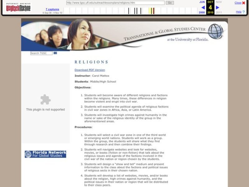 Religions Lesson Plan