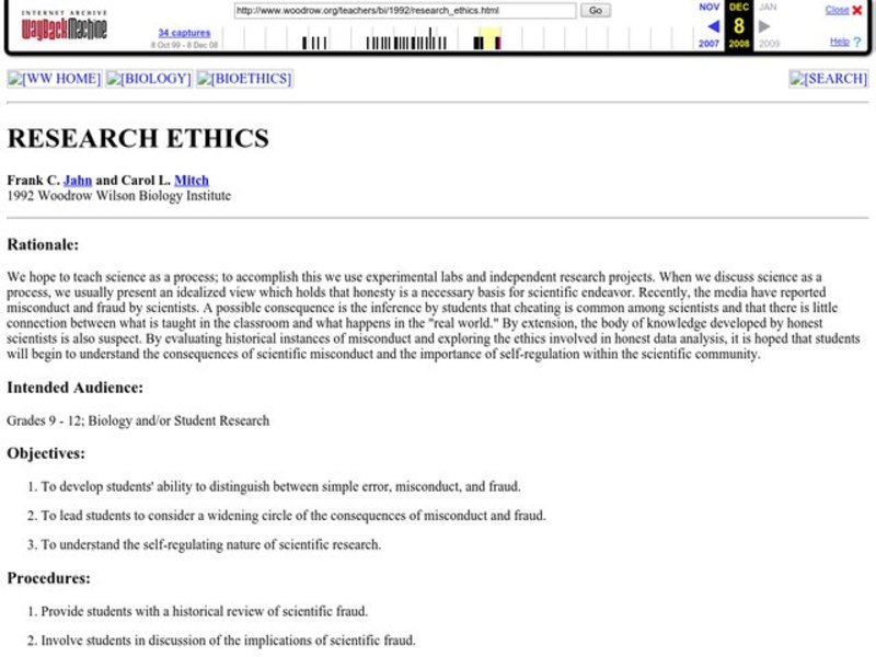 Research Ethics Lesson Plan