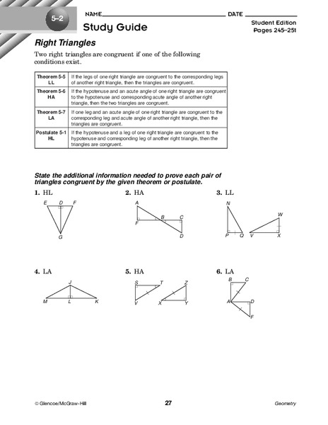 Right Triangles Worksheet
