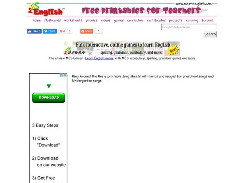 Ring Around the Rosie Worksheet