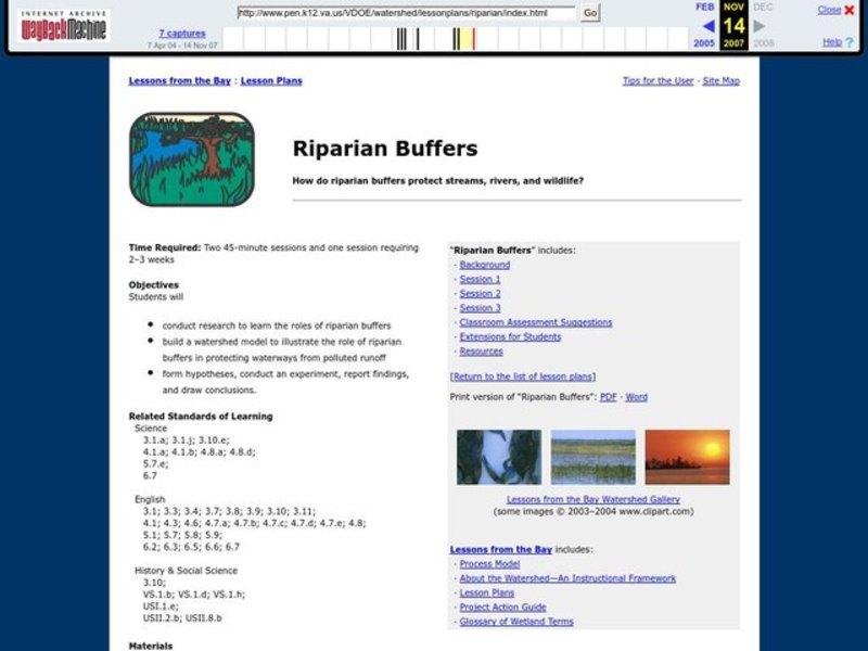 Riparian Buffers Lesson Plan