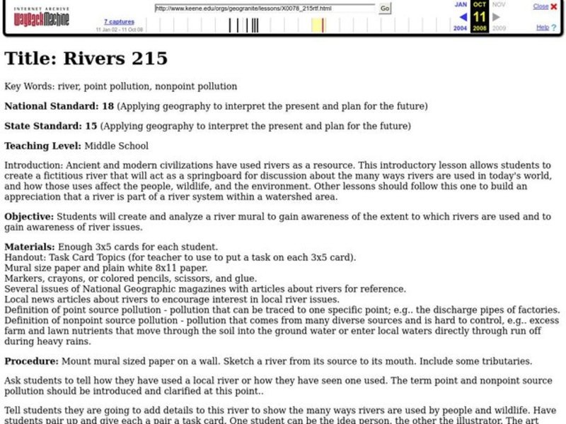 Rivers Lesson Plan