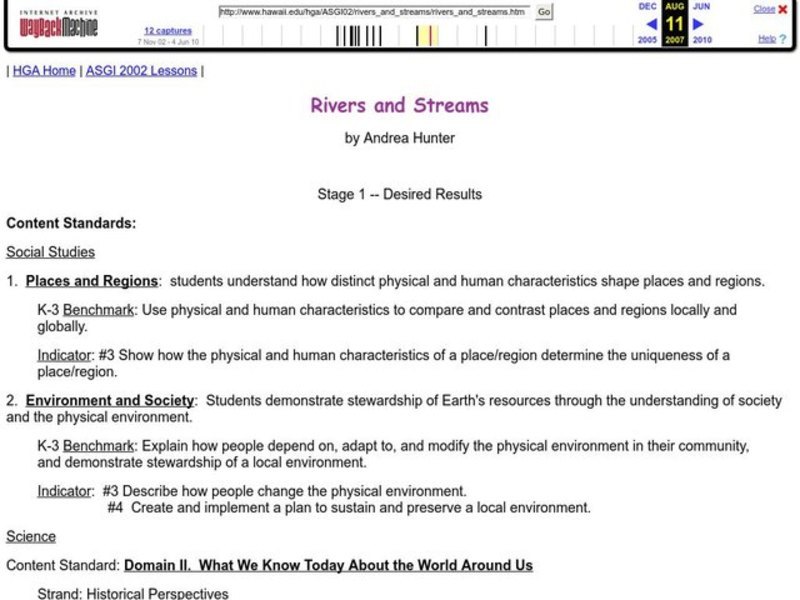 Rivers and Streams Lesson Plan