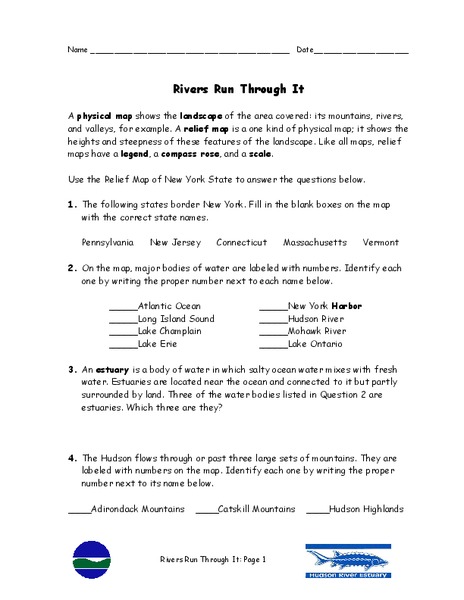 Rivers Run Through It Worksheet