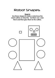 Robot Shapes Worksheet