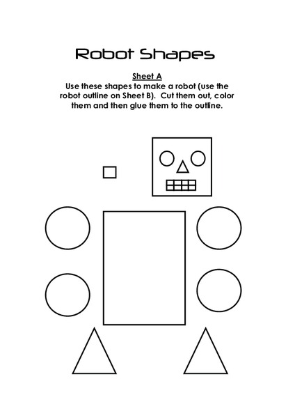 Robot Shapes Worksheet
