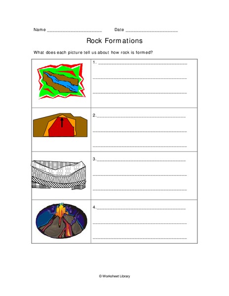 Rock Formations Worksheet