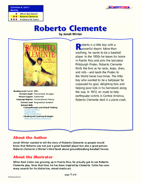 Roberto Clemente Lesson Plan