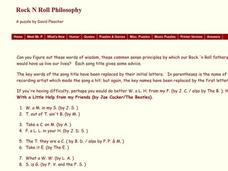Rock N Roll Philosophy Worksheet