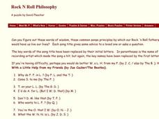 Rock N Roll Philosophy Worksheet