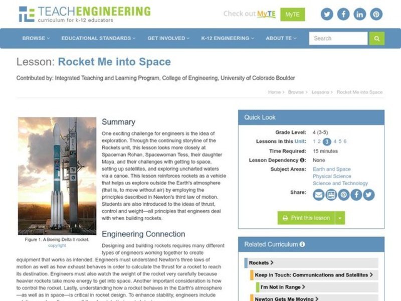Rocket Me into Space Lesson Plan