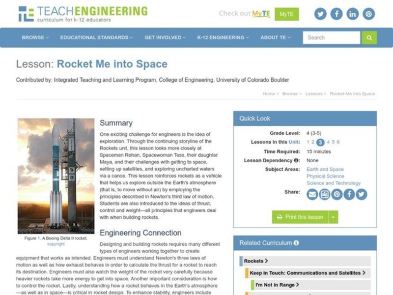 Rocket Me into Space Lesson Plan