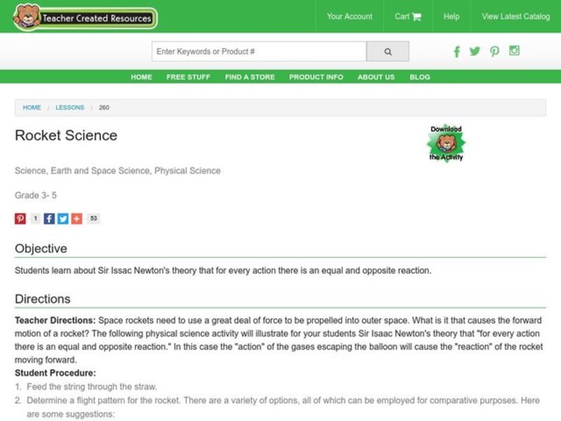 Rocket Science Lesson Plan