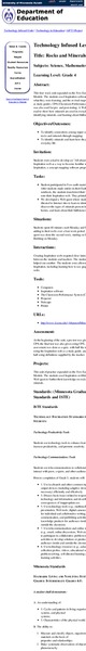 Rocks and Minerals Lesson Plan
