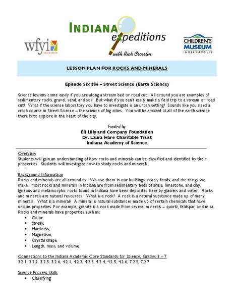 Rocks and Minerals Lesson Plan