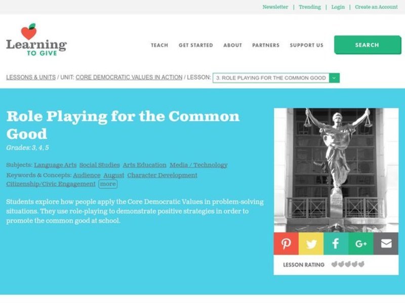 Role Playing for the Common Good Lesson Plan