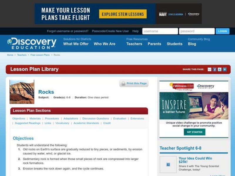 Rocks Lesson Plan