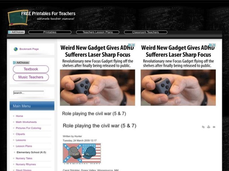 Role Playing the Civil War  Lesson Plan