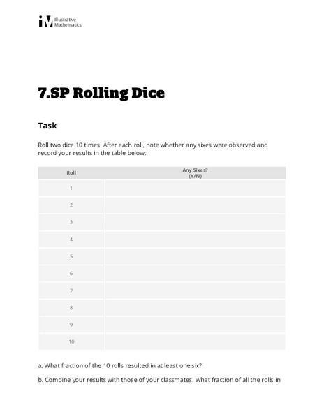 Rolling Dice Lesson Plan