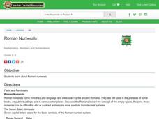 Roman Numerals Lesson Plan