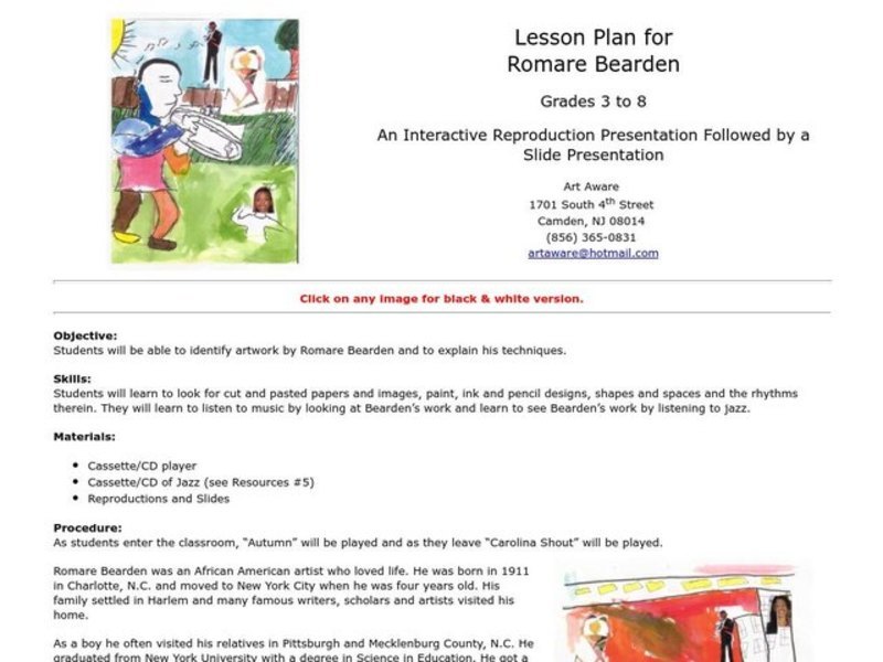Romare Bearden Lesson Plan