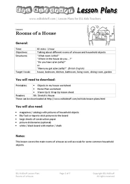 Rooms of a House Lesson Plan