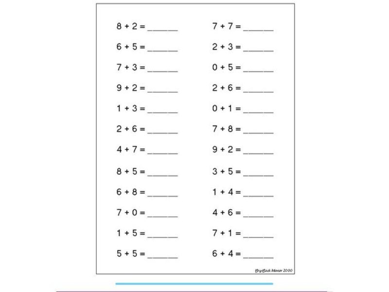 Addition Practice Worksheet