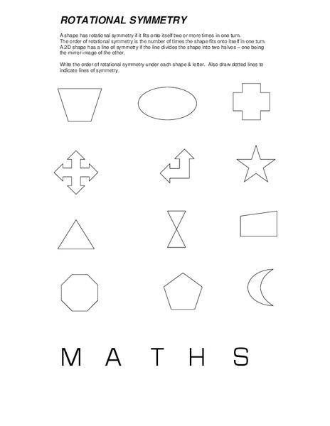 Rotational Symmetry Worksheet